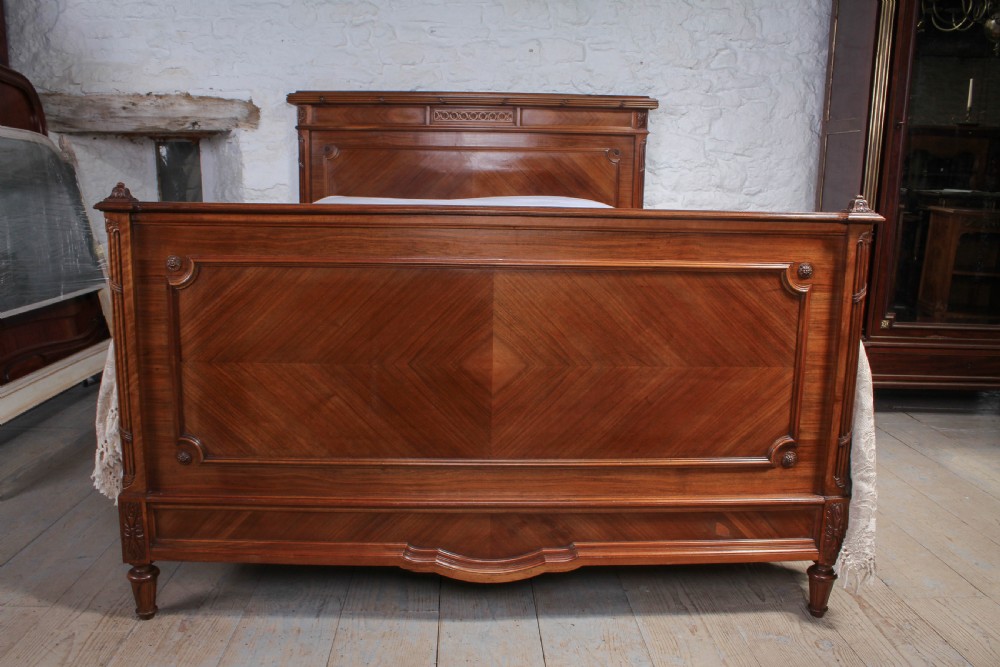 Handsome French solid walnut king size 5Ft  bed View II