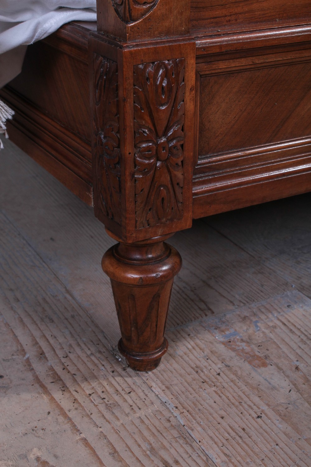 Handsome French solid walnut king size 5Ft  bed View IV