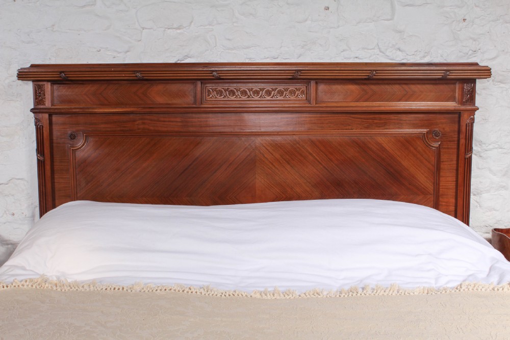 Handsome French solid walnut king size 5Ft  bed View VI