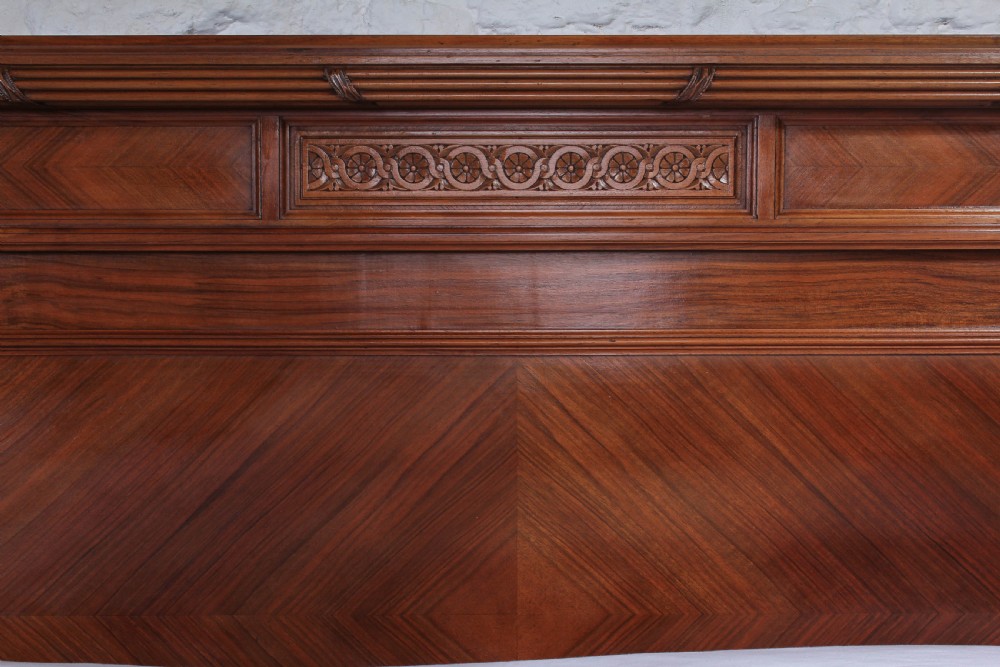 Handsome French solid walnut king size 5Ft  bed View VII