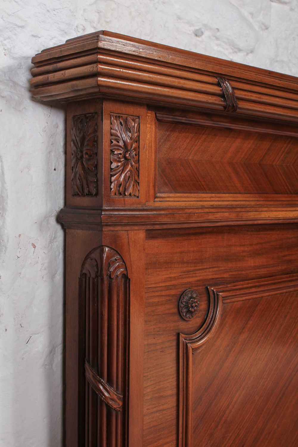 Handsome French solid walnut king size 5Ft  bed View VIII
