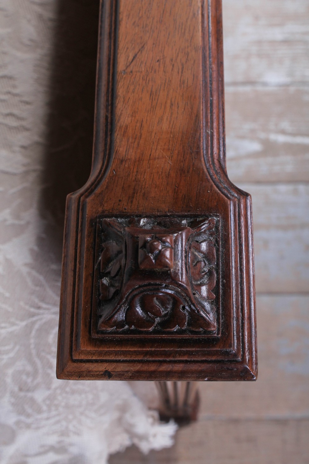 Handsome French solid walnut king size 5Ft  bed View IX