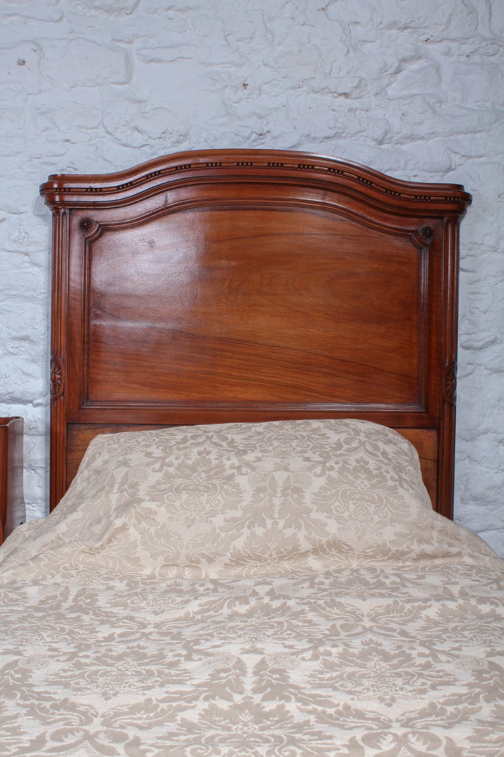 Handsome pair of French Walnut single beds View VI