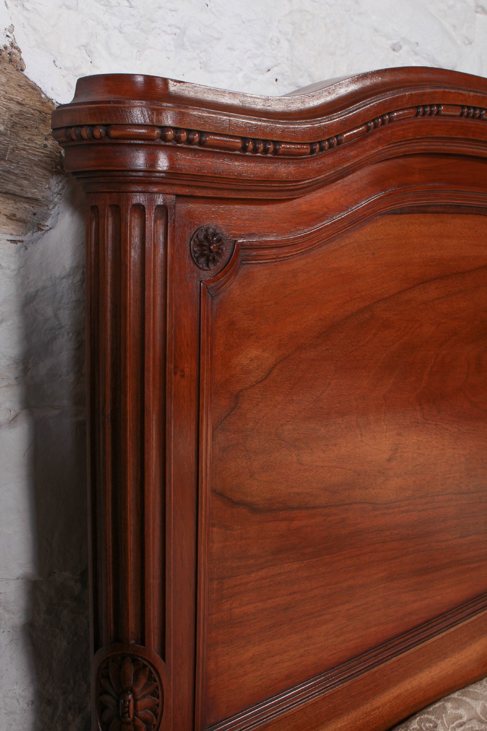 Handsome pair of French Walnut single beds View IX