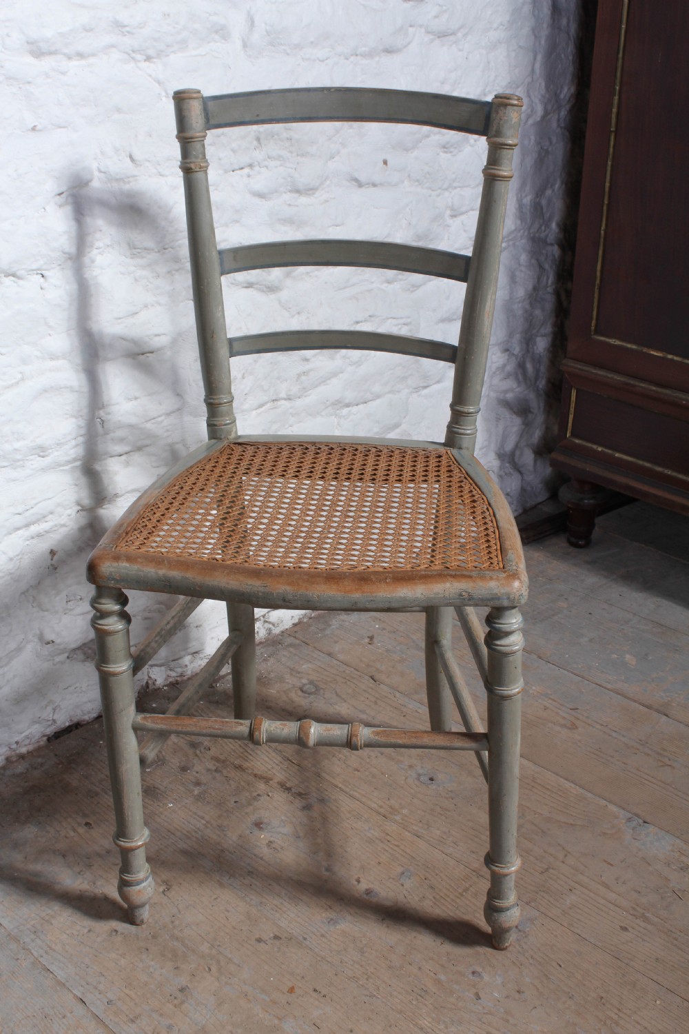 Lovely original painted French queen size bed,bedside and chairs View XVII