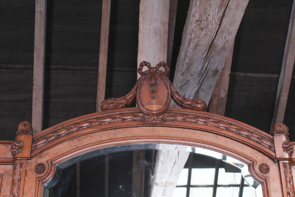 Three door burr walnut armoire View IV