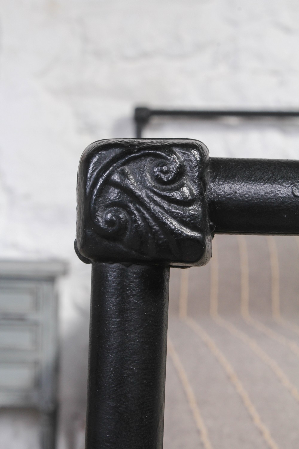 Simple black iron single bed View V