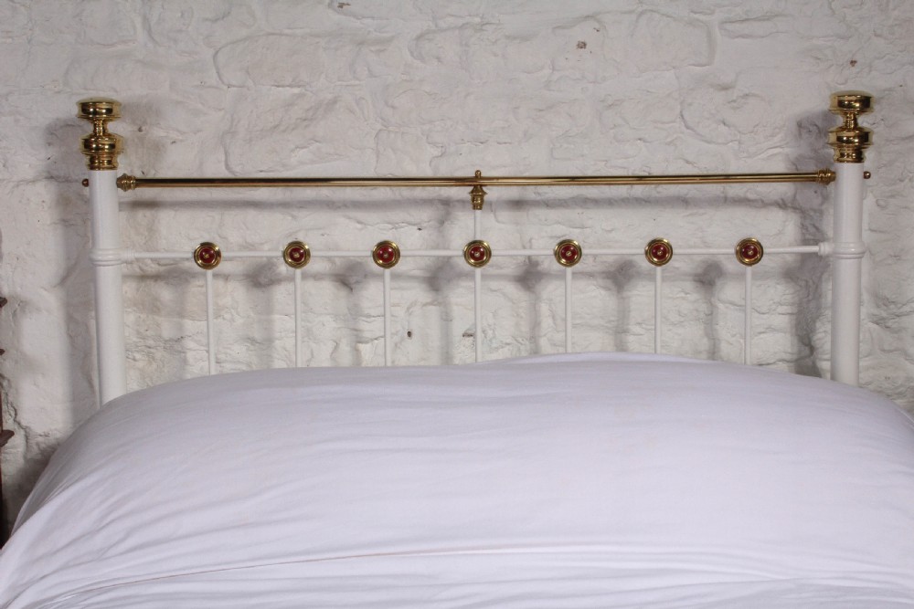 Very rare white and brass Edwardian bed View III