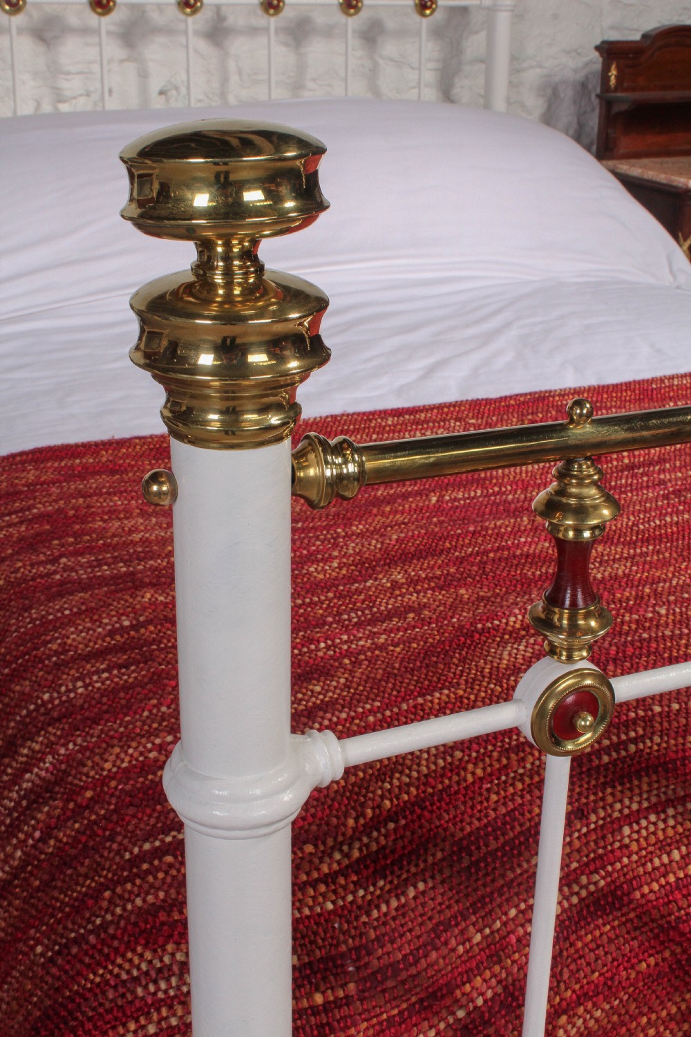 Very rare white and brass Edwardian bed View VIII