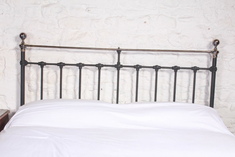 Black and aged brass 5Ft king size classic bed View III