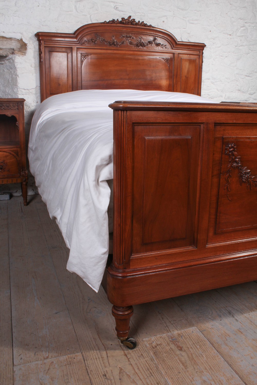 Beautiful carved solid cherry king size bed View VI