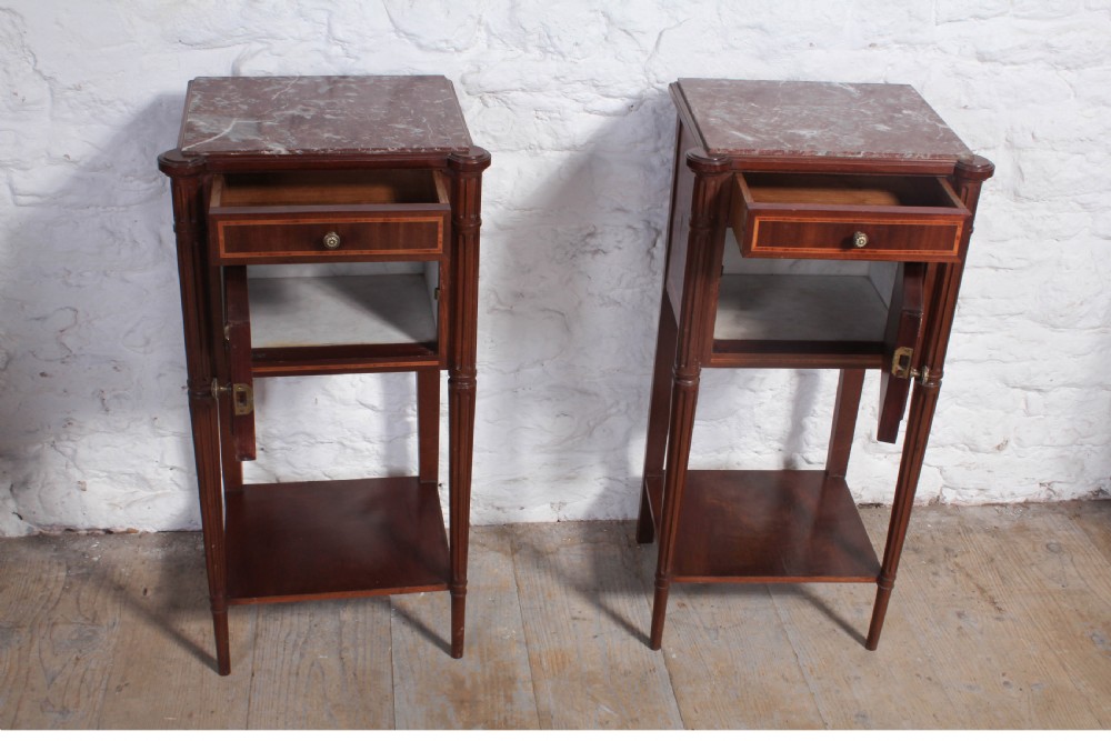 Lovely pair of Flame mahogany bedside cabinets View III