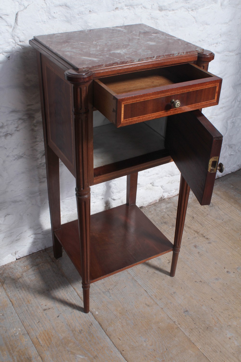 Lovely pair of Flame mahogany bedside cabinets View IV