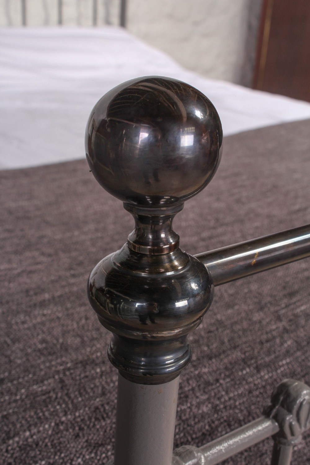 Classic Victorian brass and grey iron  5Ft kingsize bed  View IV