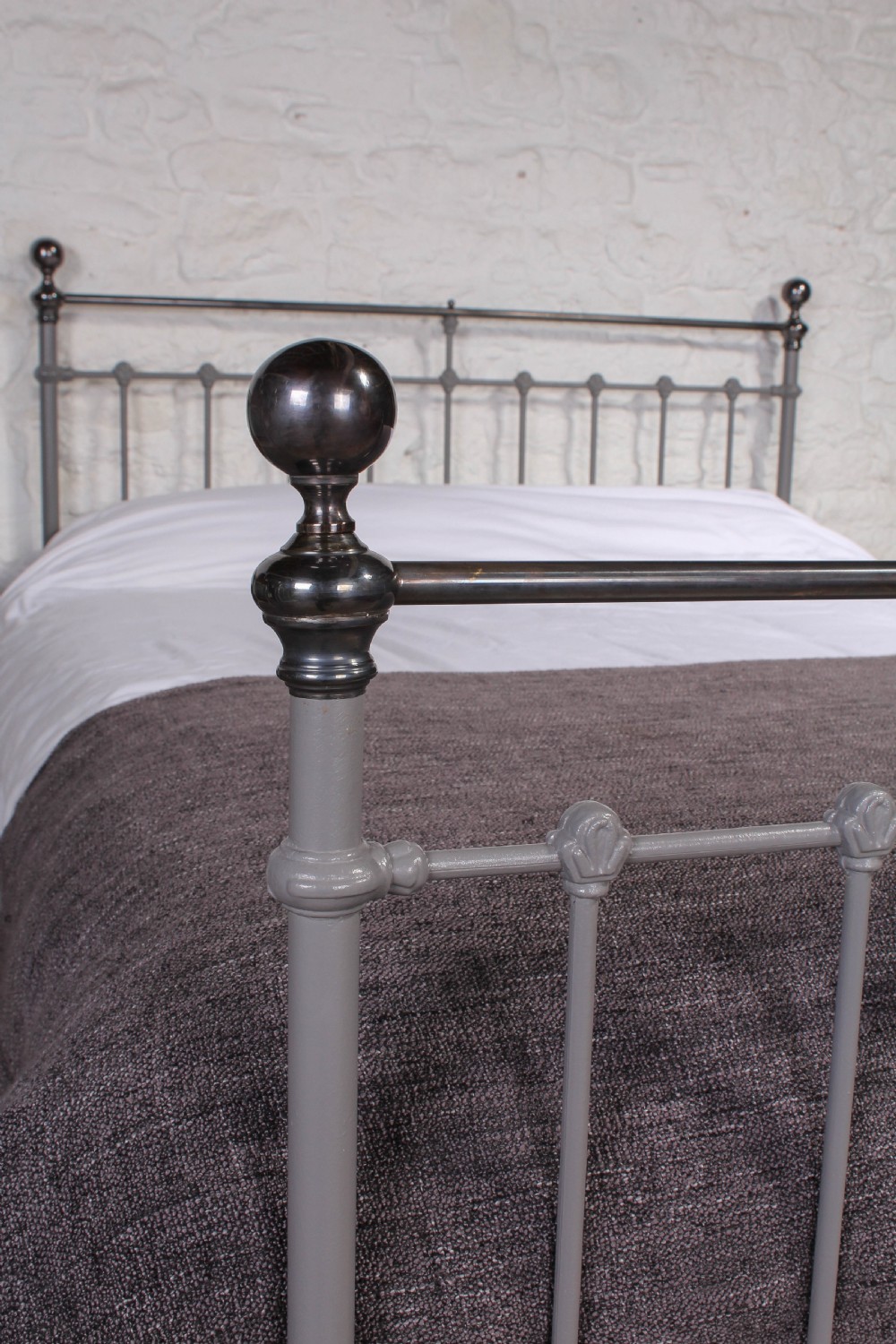 Classic Victorian brass and grey iron  5Ft kingsize bed  View V