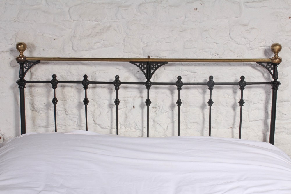 Stunning early Victorian brass and iron double bed View X