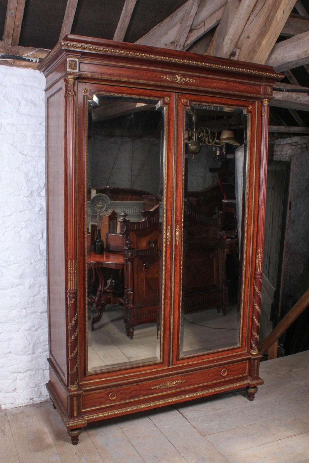Spectacular Mahogany armoire wardrobe by Maison Krieger