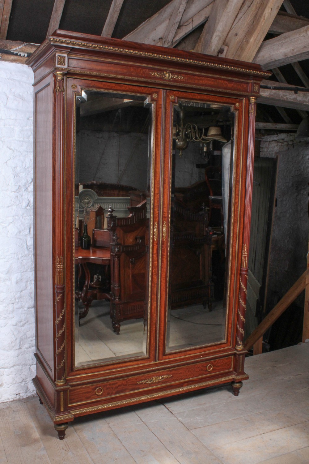 Spectacular Mahogany armoire wardrobe by Maison Krieger View II