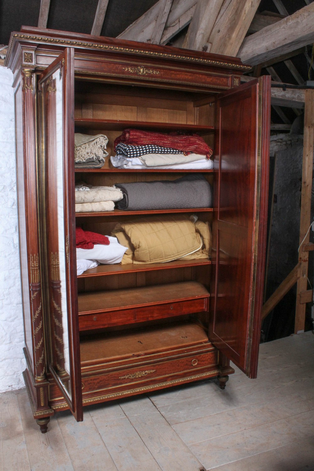Spectacular Mahogany armoire wardrobe by Maison Krieger View VIII