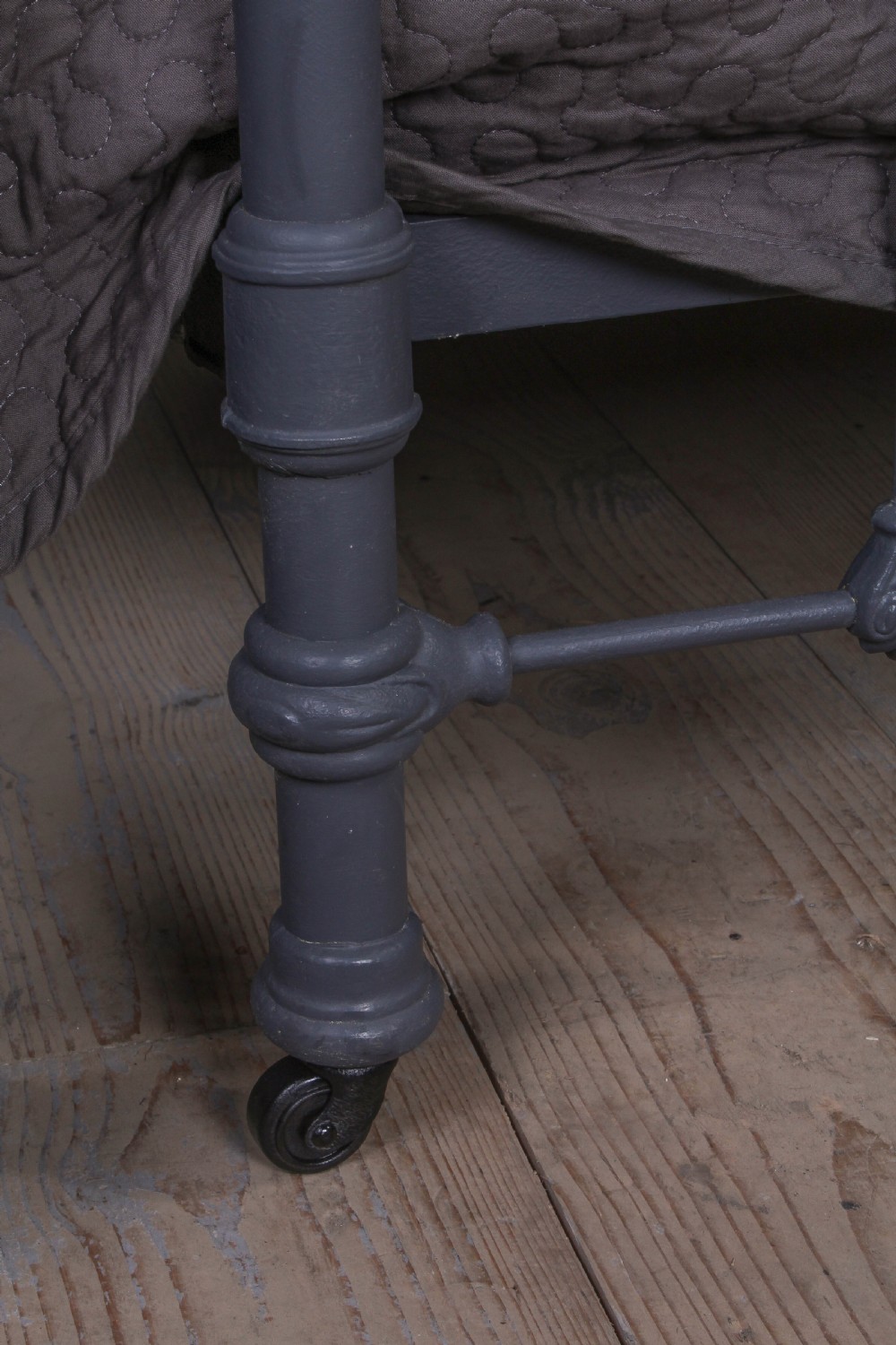 Rare French 6' super kingsize brass and iron bed View VII