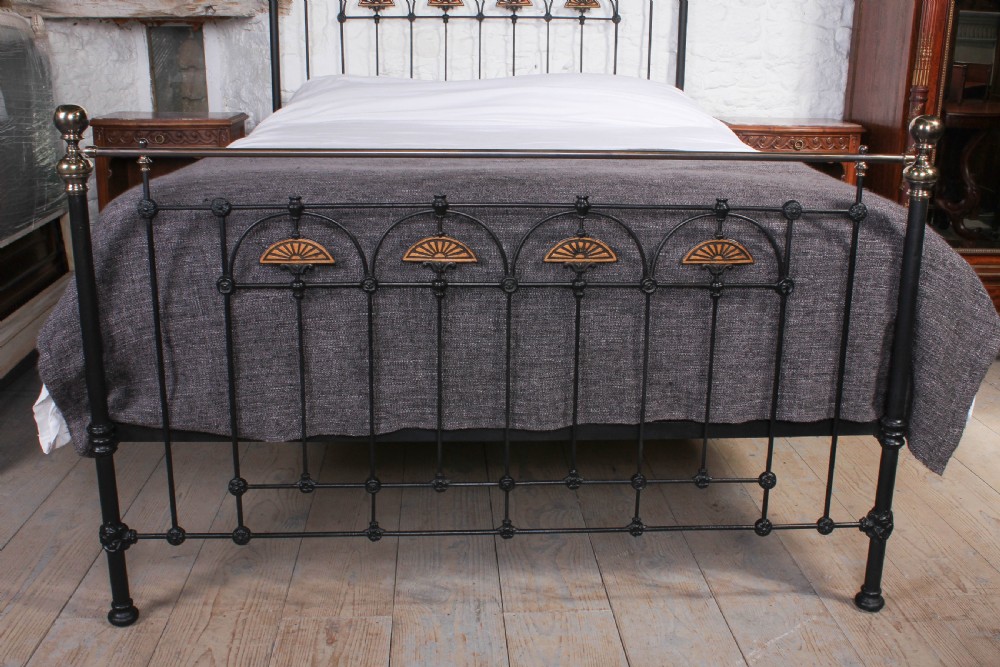 Pretty and individual king size brass and iron bed View II