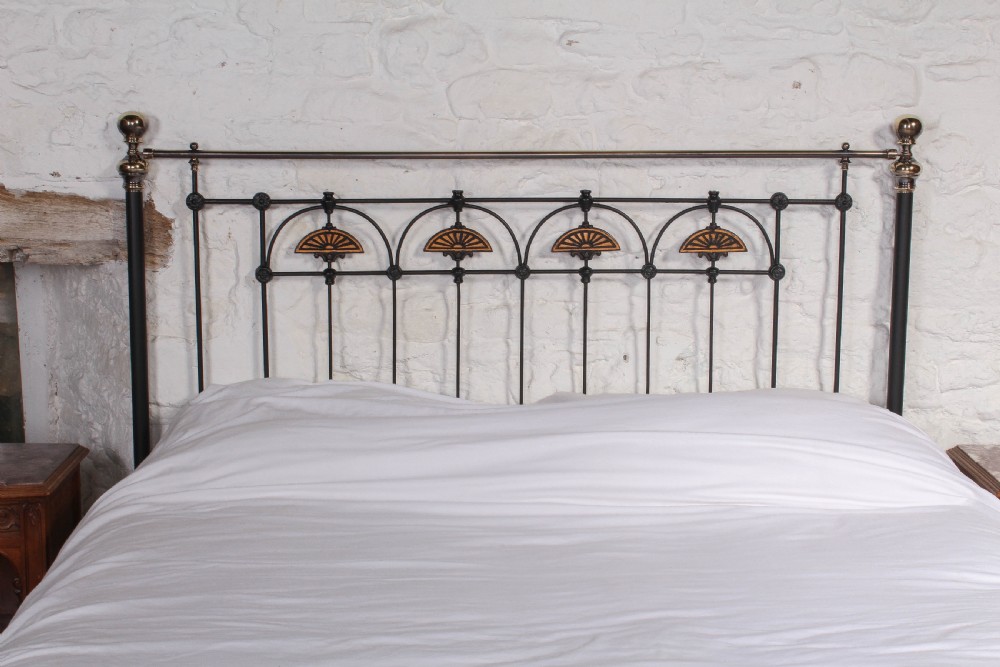 Pretty and individual king size brass and iron bed View III