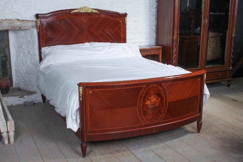 French Mahogany quarter veneer king size bed