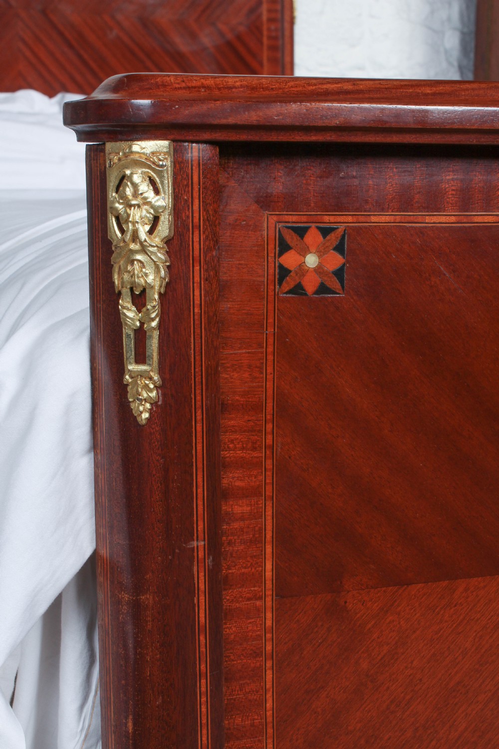 French Mahogany quarter veneer king size bed View VII