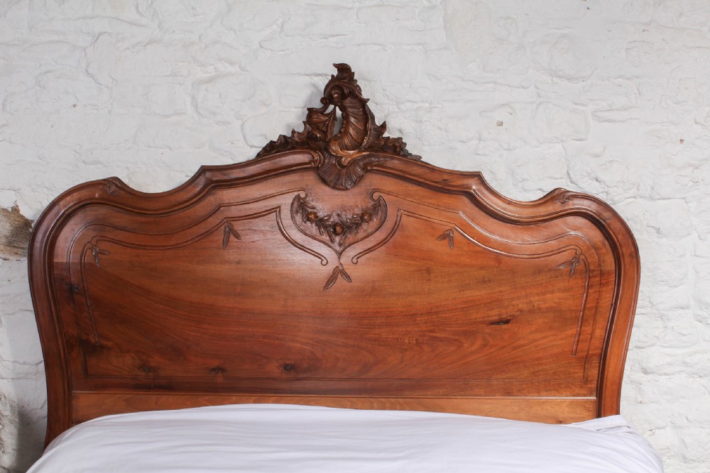 Solid walnut Louis XVI style double bed View V