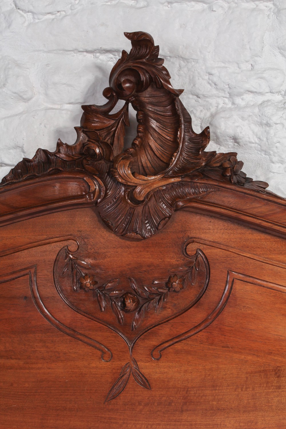 Solid walnut Louis XVI style double bed View VI