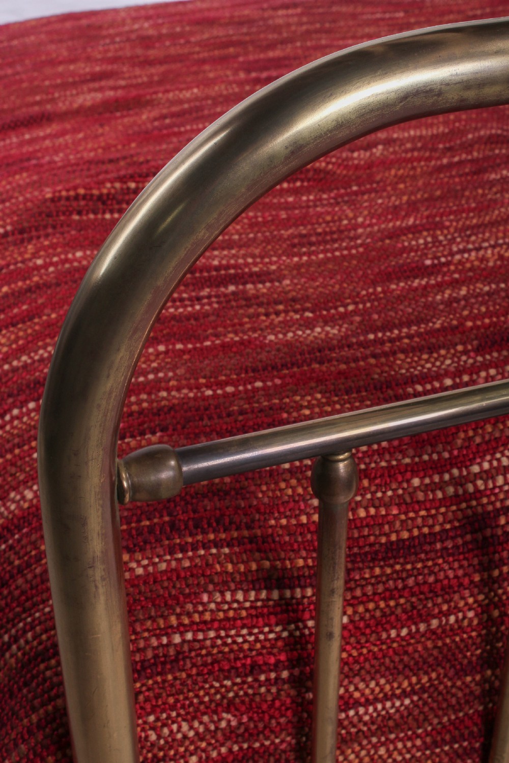 Attractive simple French aged brass double bed View III