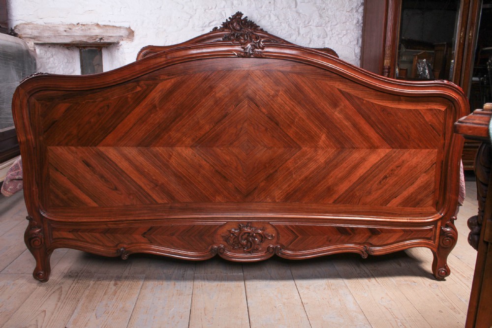 Fantastic rare super king size Rosewood Louis XV style bed View II