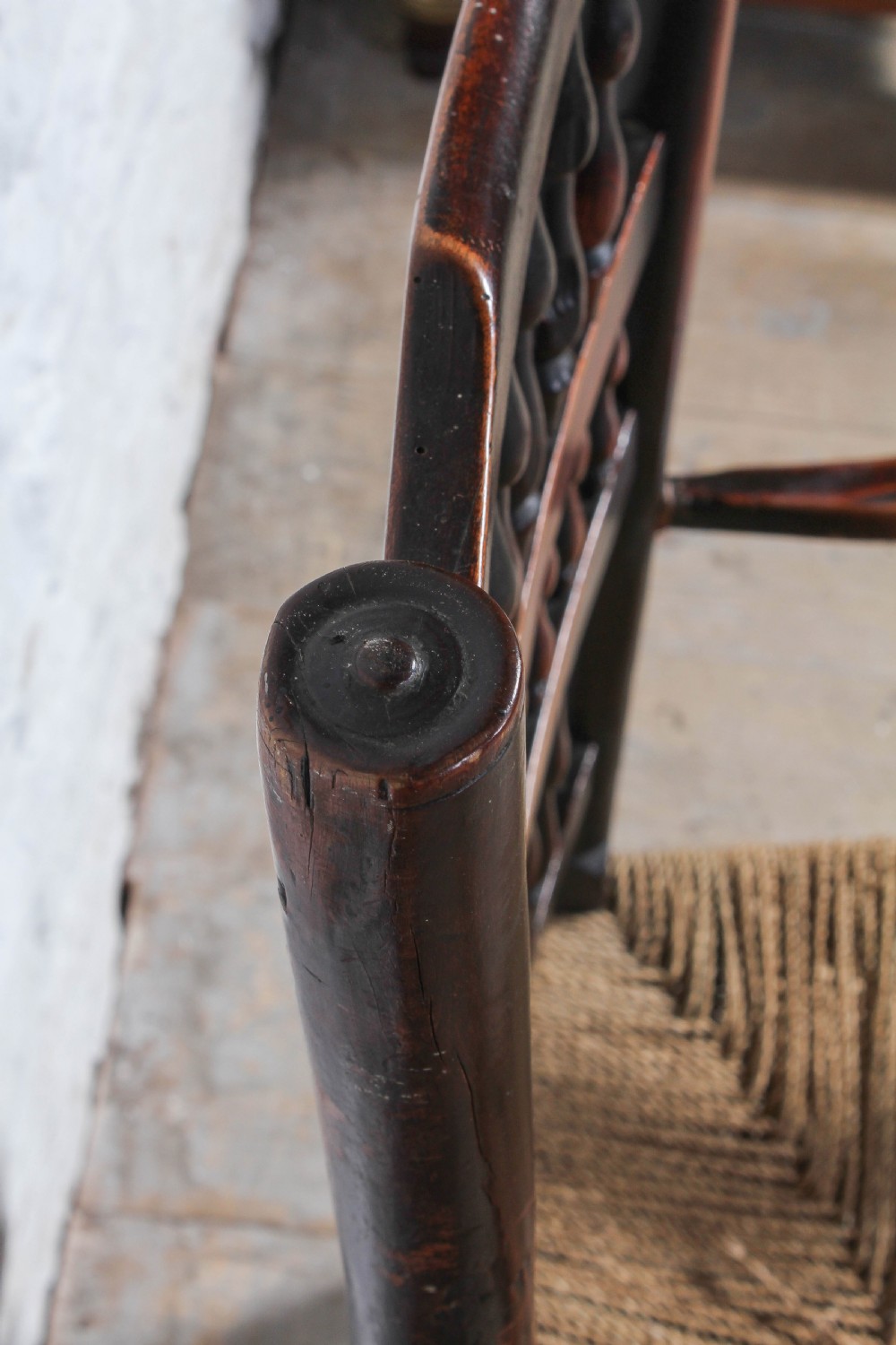 Lancashire spindle back fruit wood and elm chair View IV