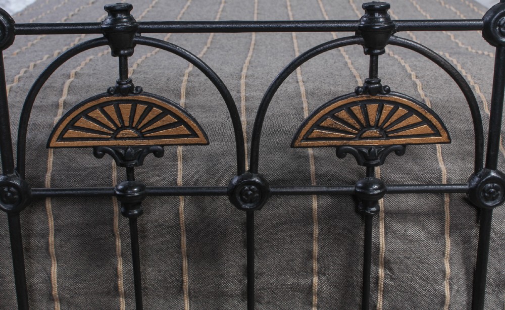 Pretty and unusual single brass and iron bed View III