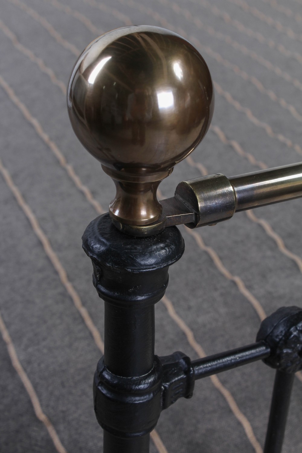 Pretty and unusual single brass and iron bed View IV