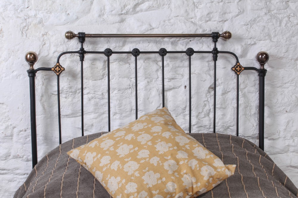 Pretty and unusual single brass and iron bed View VI