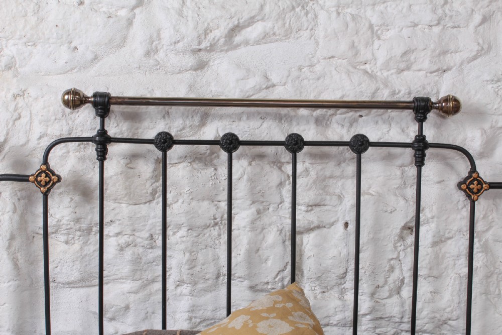 Pretty and unusual single brass and iron bed View VIII