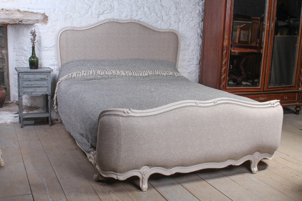 Fully reupholstered king size Corbeille French bed
