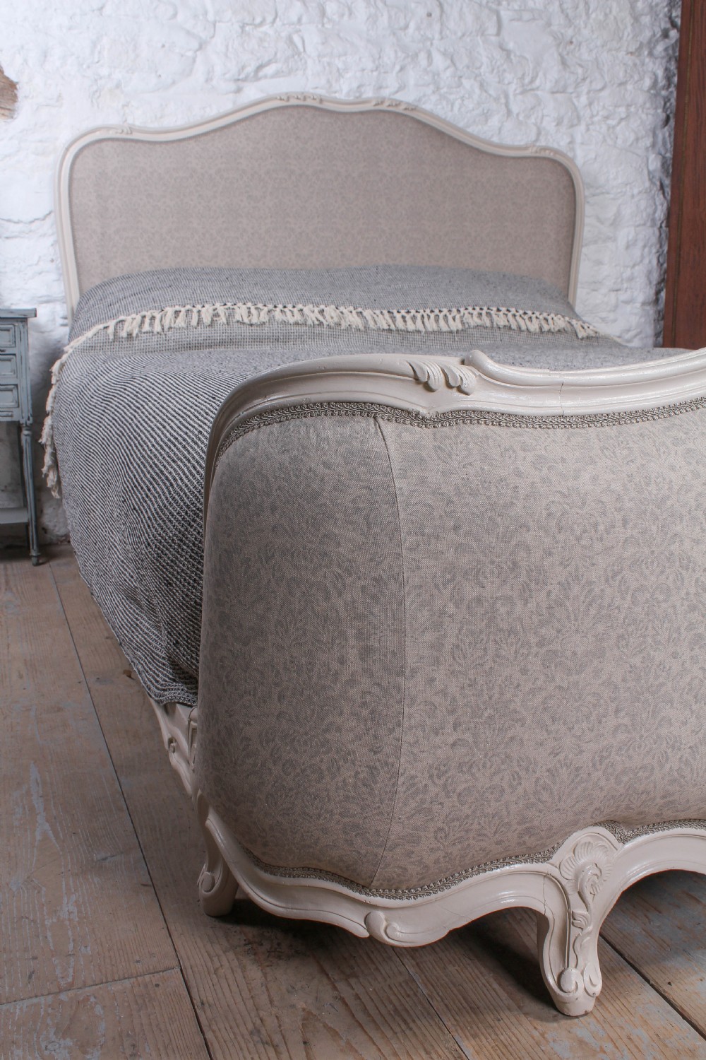 Fully reupholstered king size Corbeille French bed View III