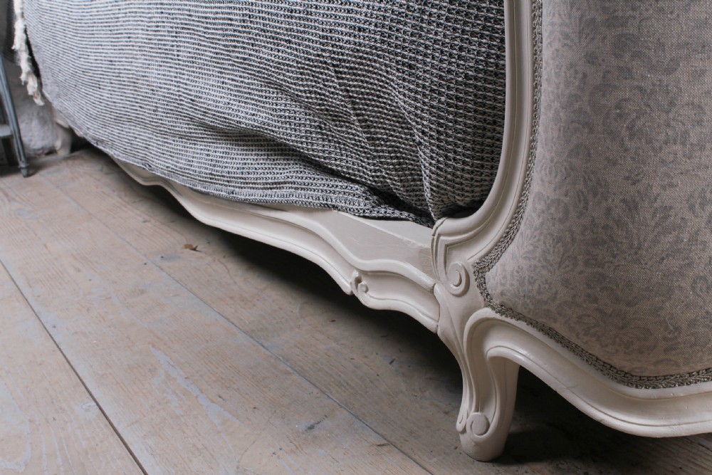 Fully reupholstered king size Corbeille French bed View V