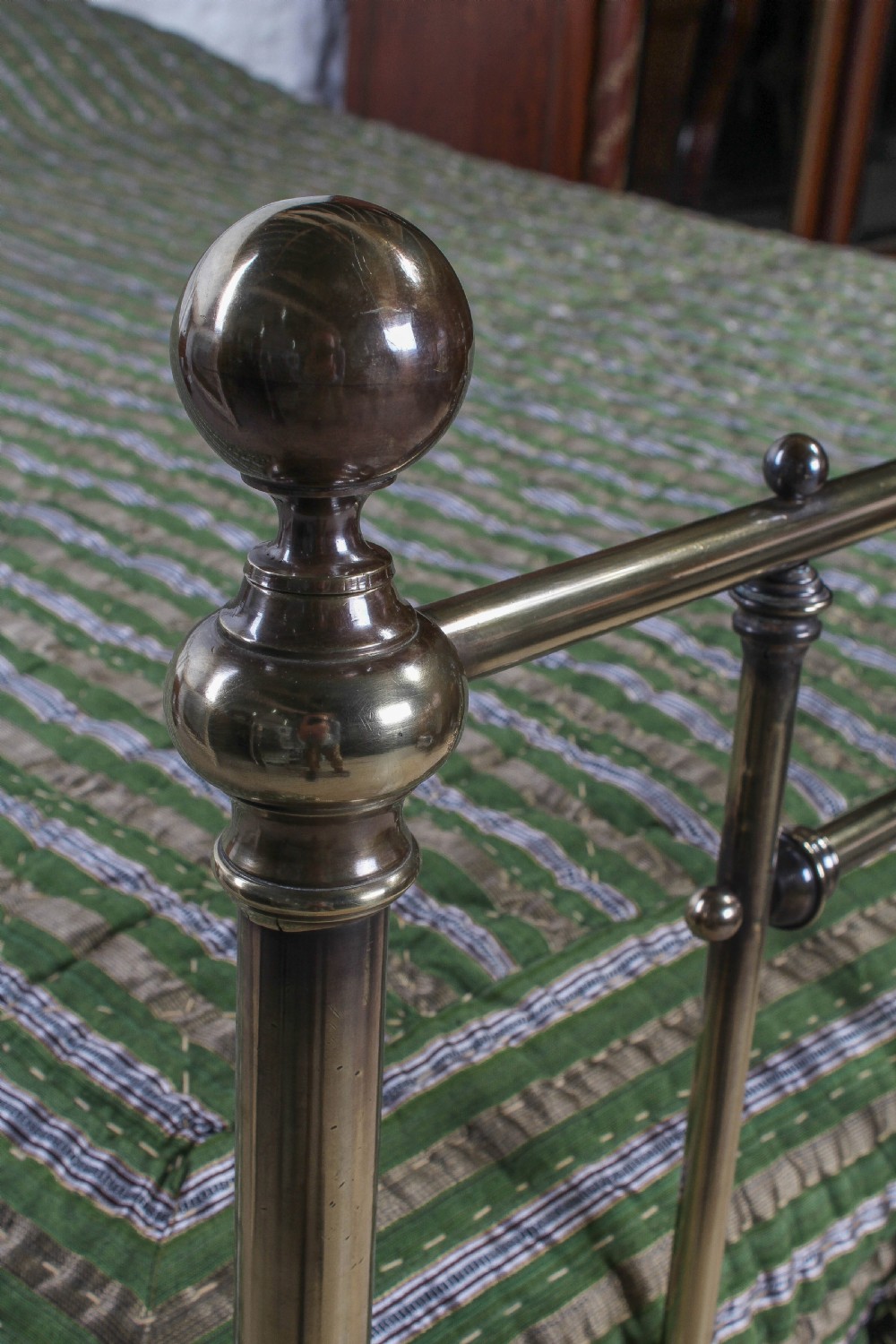 Elegant Victorian aged brass king size bed View V