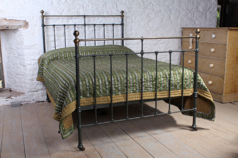 Classic Victorian brass and iron double bed