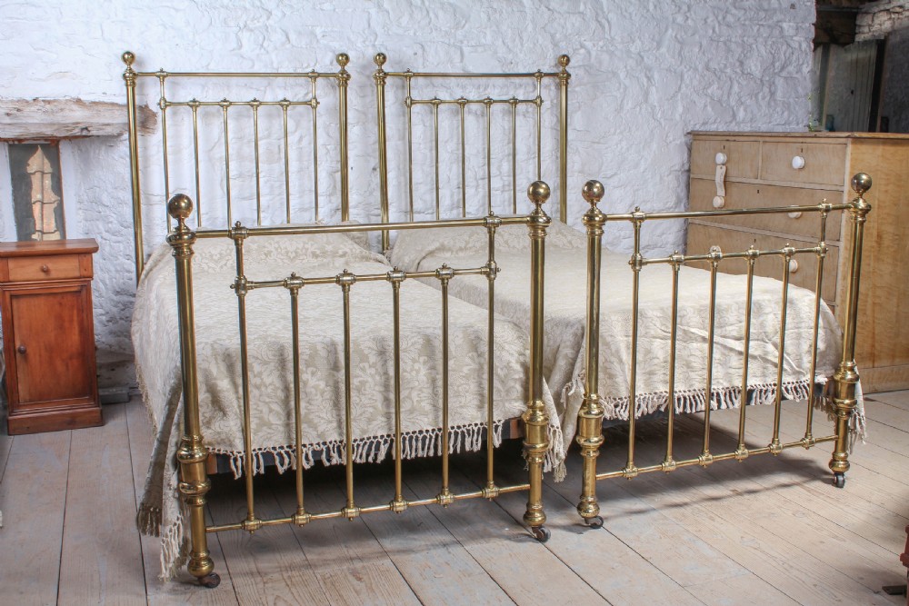Lovely pair of large single Victorian brass beds