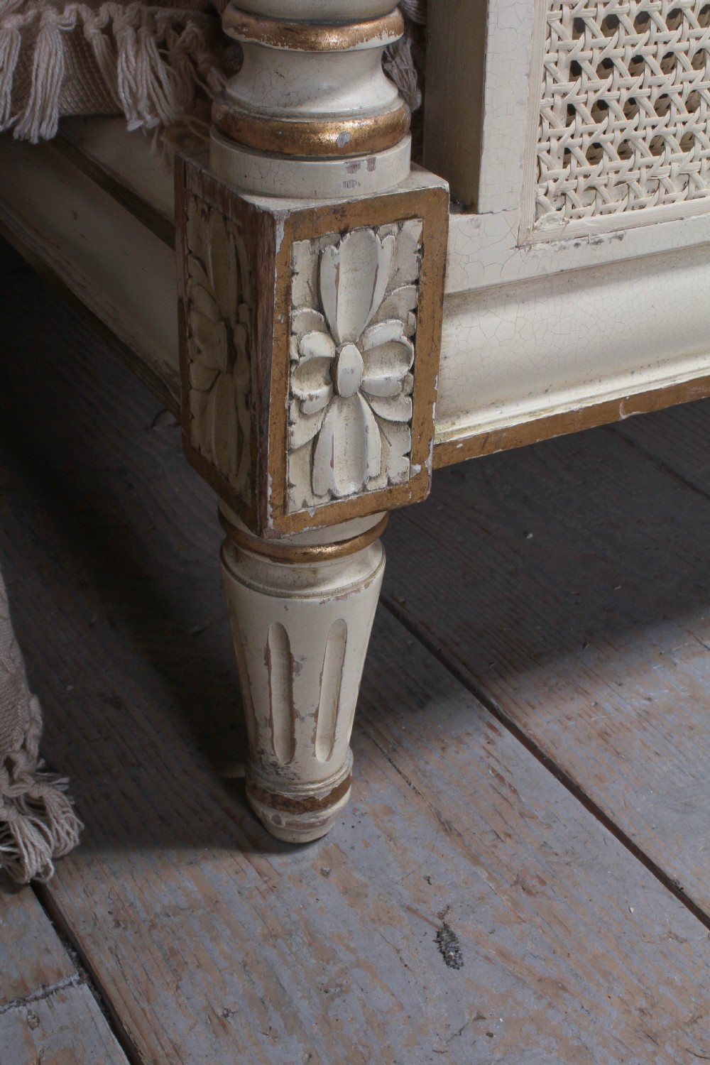 Attractive pair of French caned beds View IV