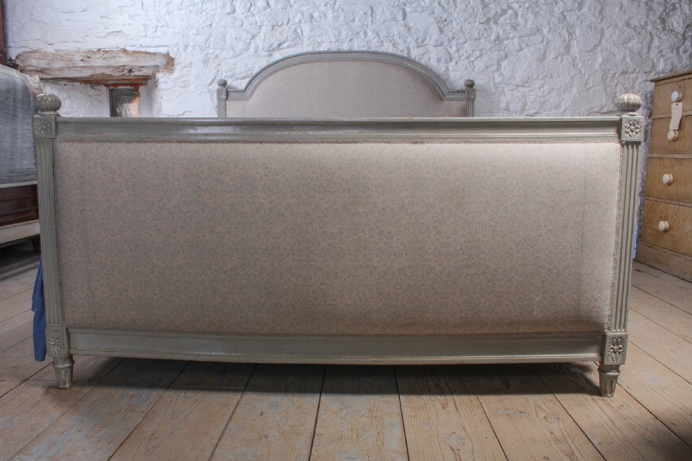 Newly upholstered Empire style king size painted bed View IV