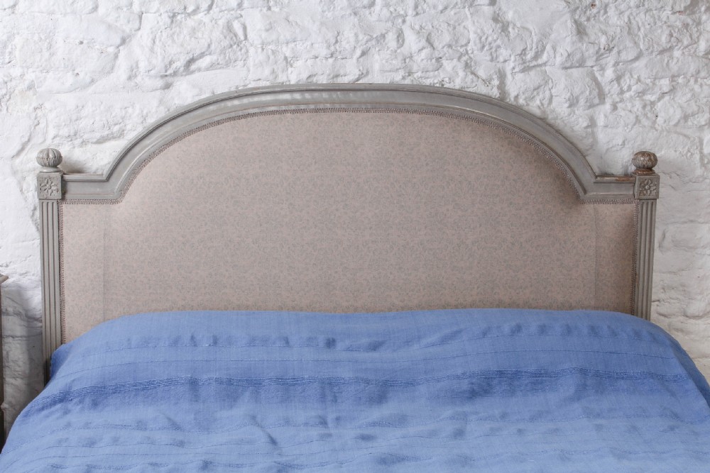 Newly upholstered Empire style king size painted bed View V