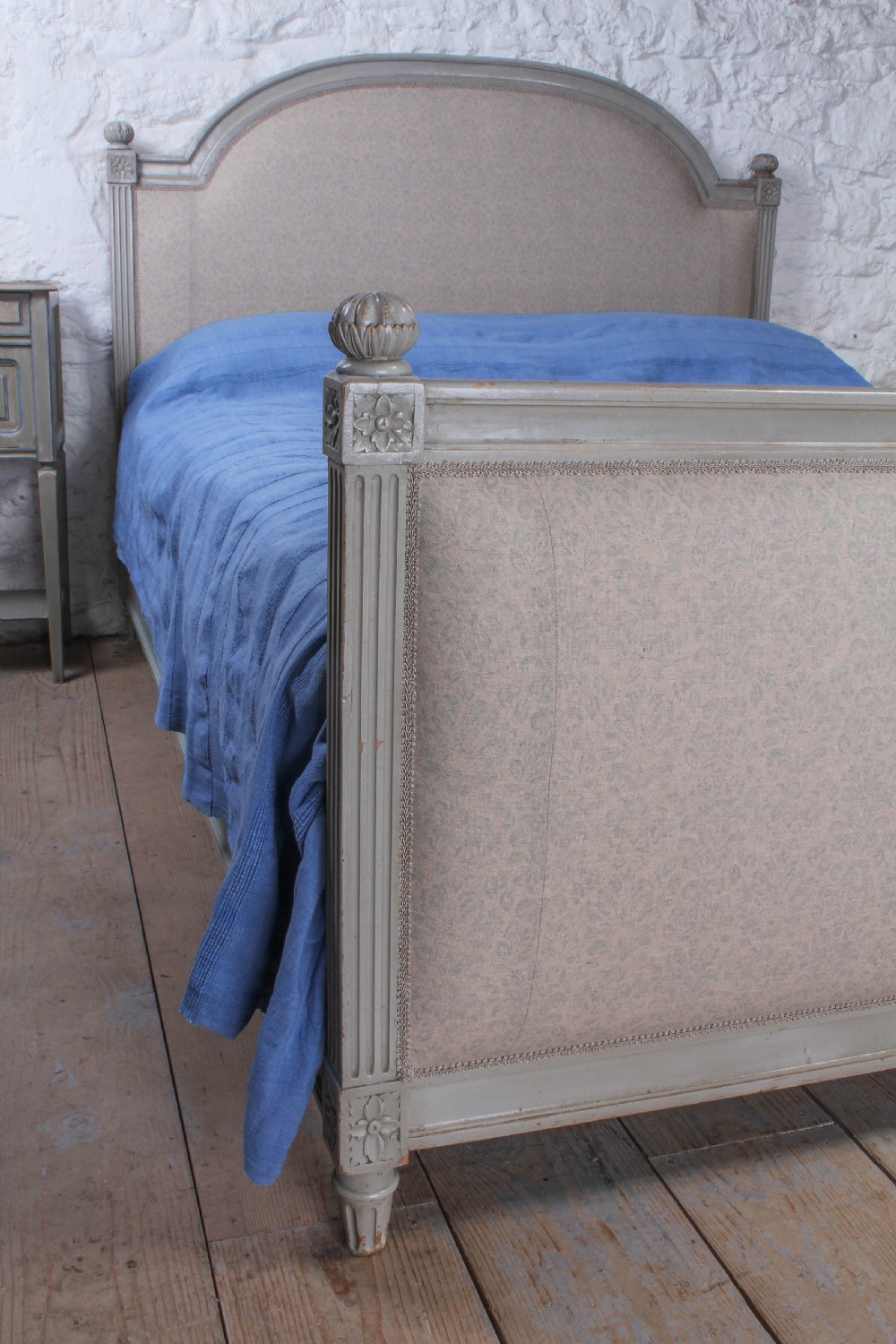 Newly upholstered Empire style king size painted bed View VI