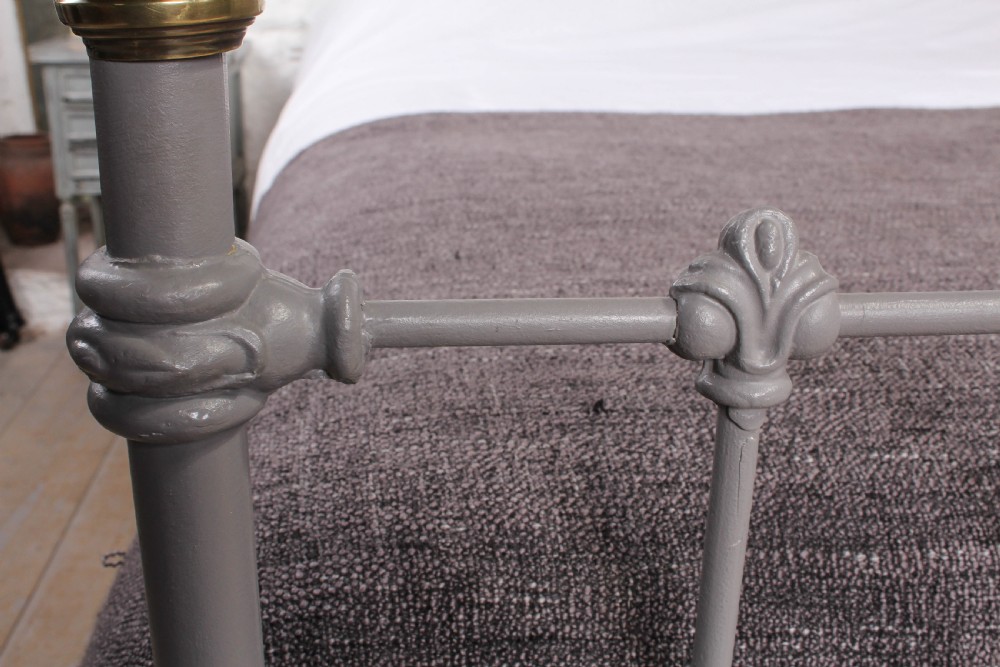 French classic Victorian grey and brass king size bed View V