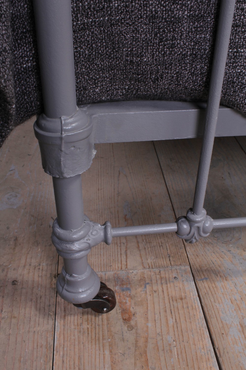 French classic Victorian grey and brass king size bed View VI