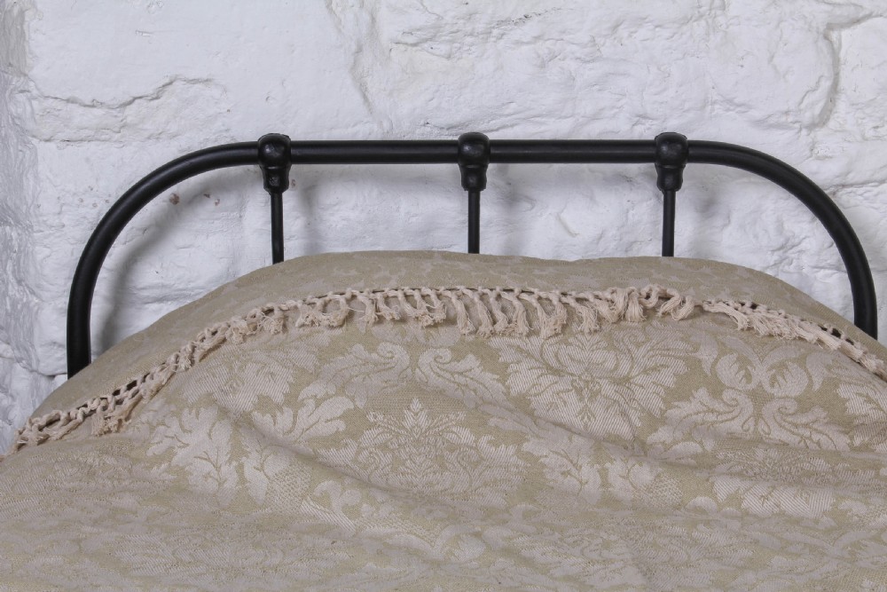 Almost pair of dorm style all iron Victorian single beds View III